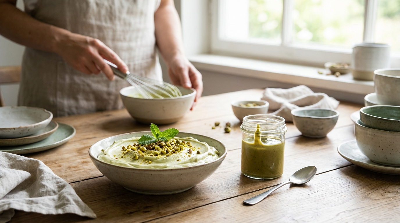 Découvrez la délicieuse crème dessert pistache à faire chez soi