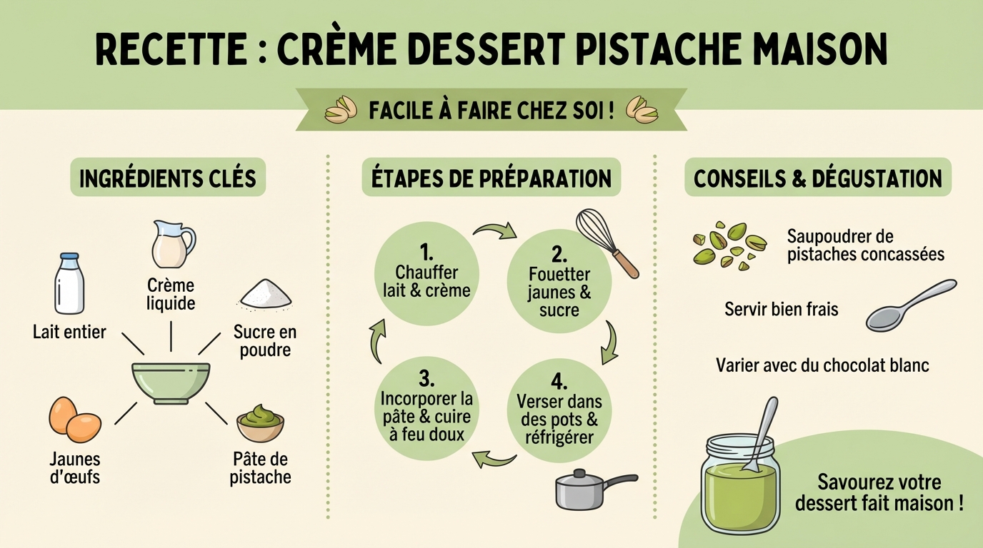 Découvrez la délicieuse crème dessert pistache à faire chez soi 1 Étapes de préparation