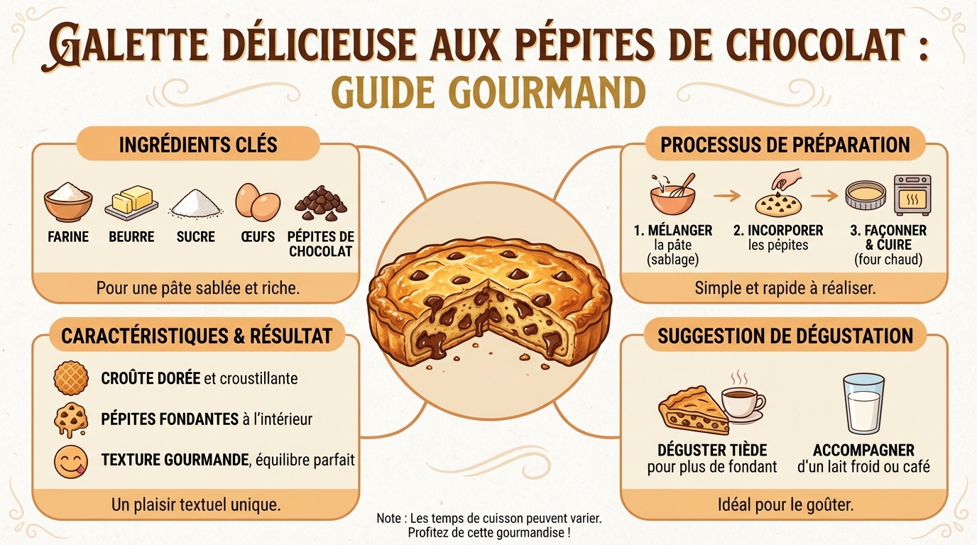 Découvrez la délicieuse galette aux pépites de chocolat 1 Étapes de préparation