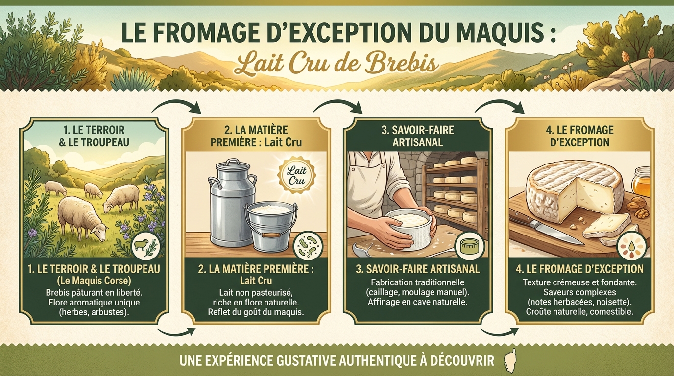 Découvrez le fromage d'exception du maquis en lait cru de brebis 1 Les caractéristiques du Maquis