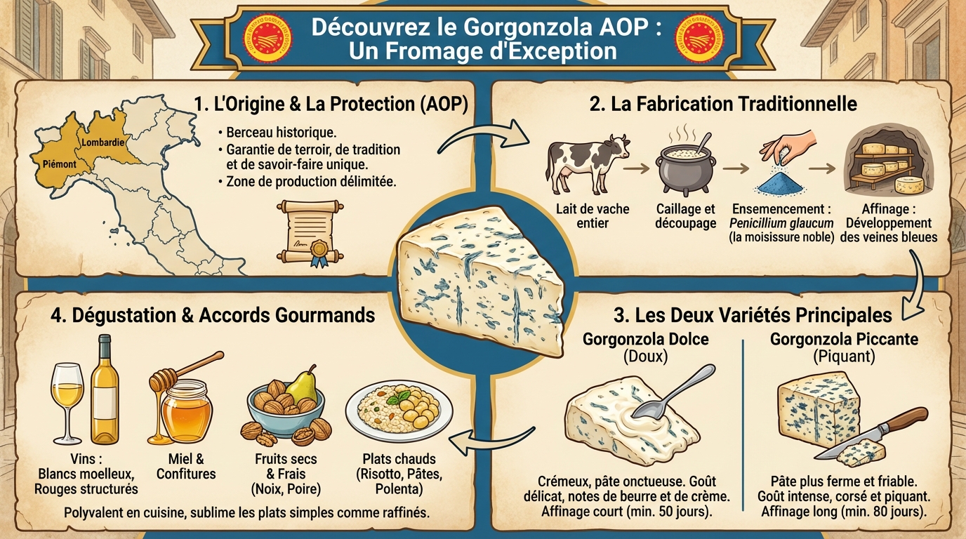 Découvrez le gorgonzola AOP : un fromage d'exception 1 Comment savourer le gorgonzola AOP ?