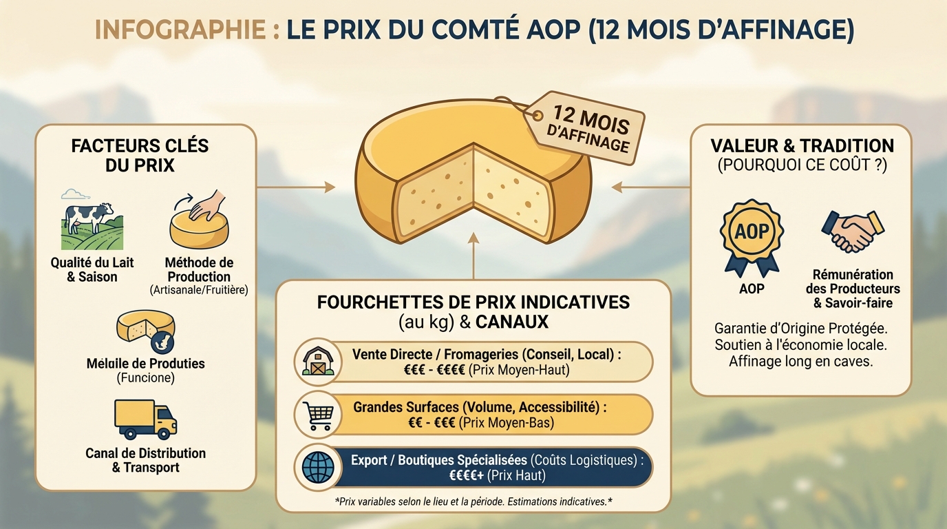 Découvrez le prix du comté 12 mois d'affinage 1 Prix du comté 12 mois
