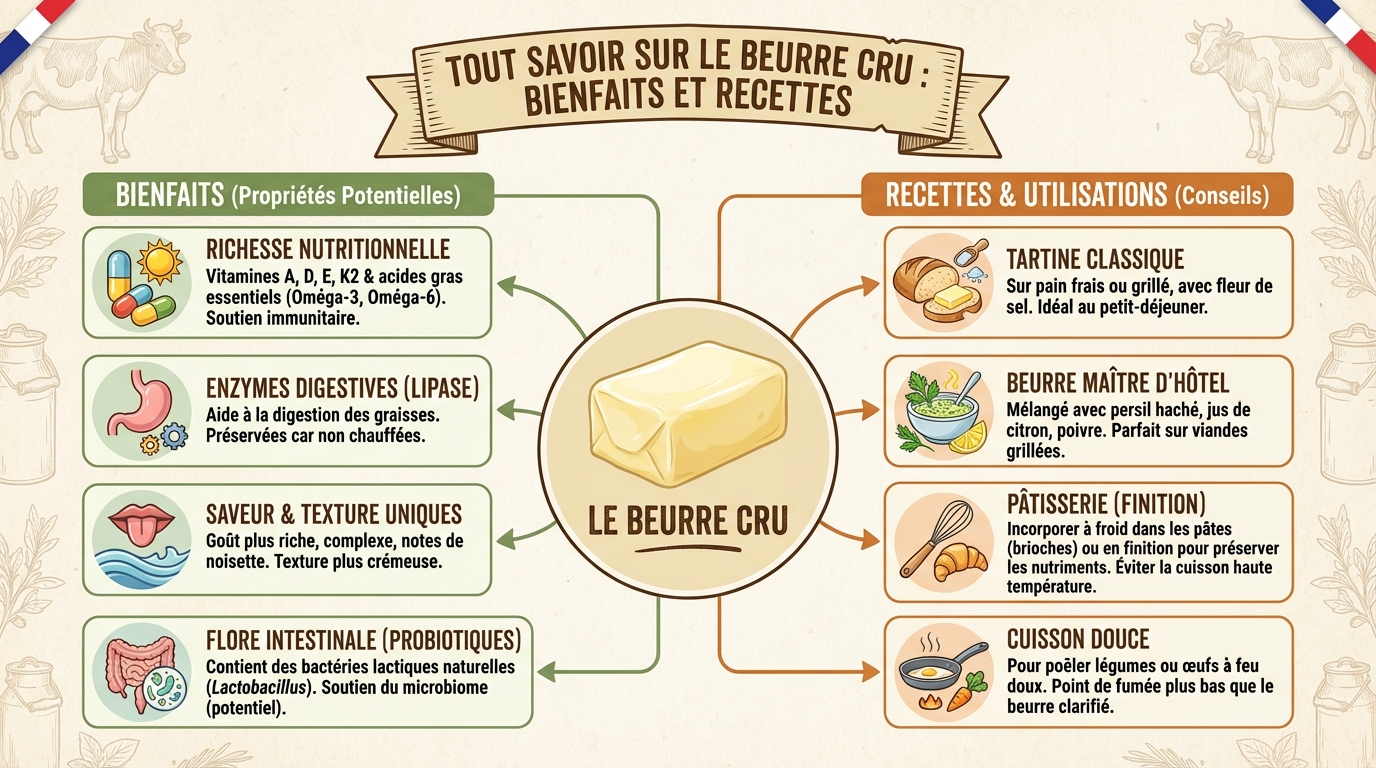 Tout savoir sur le beurre cru : bienfaits et recettes 1 Recettes à base de beurre cru