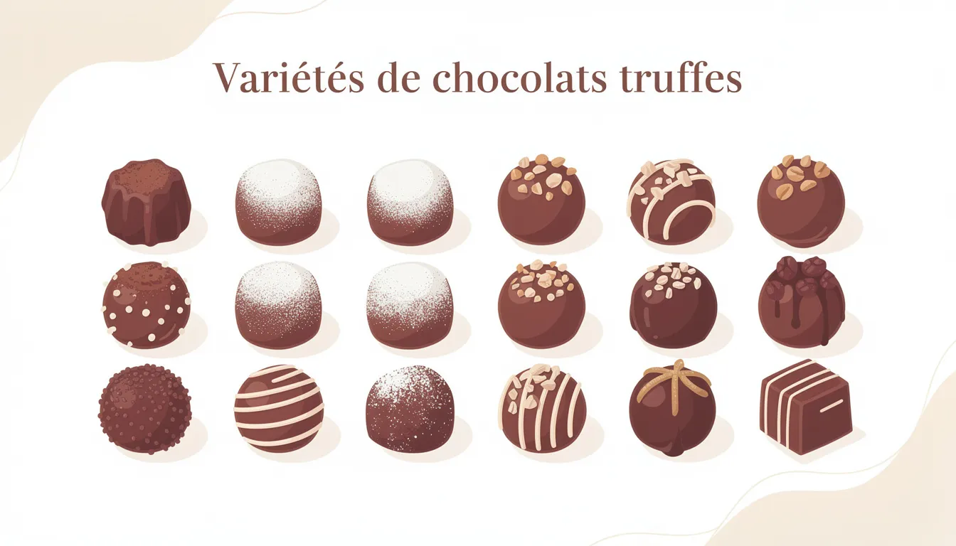 Variétés de chocolats truffes